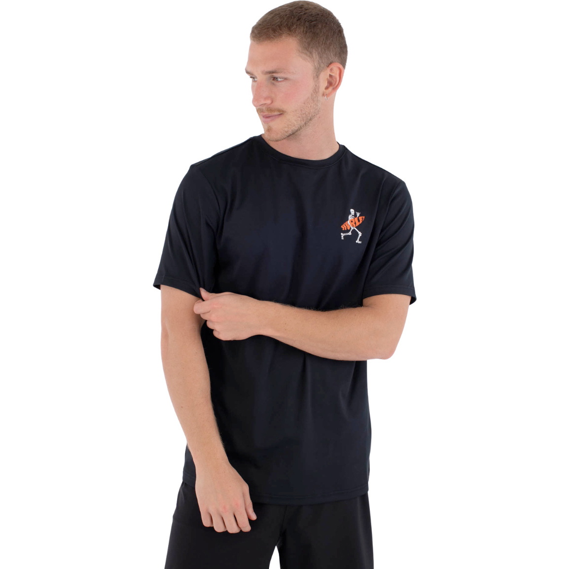 2026 Hurley Mens Regular Flamengue Short Sleeve Rash Vest MLEU00007 - Black
